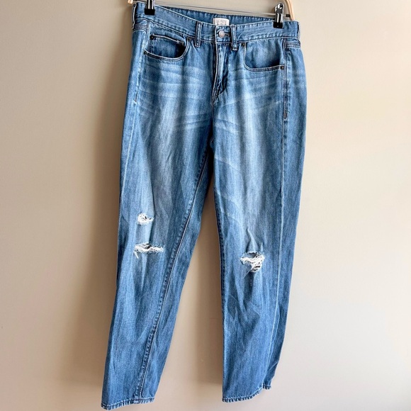 J.Crew 100% Cotton Distressed Blue Jeans - Picture 1 of 4